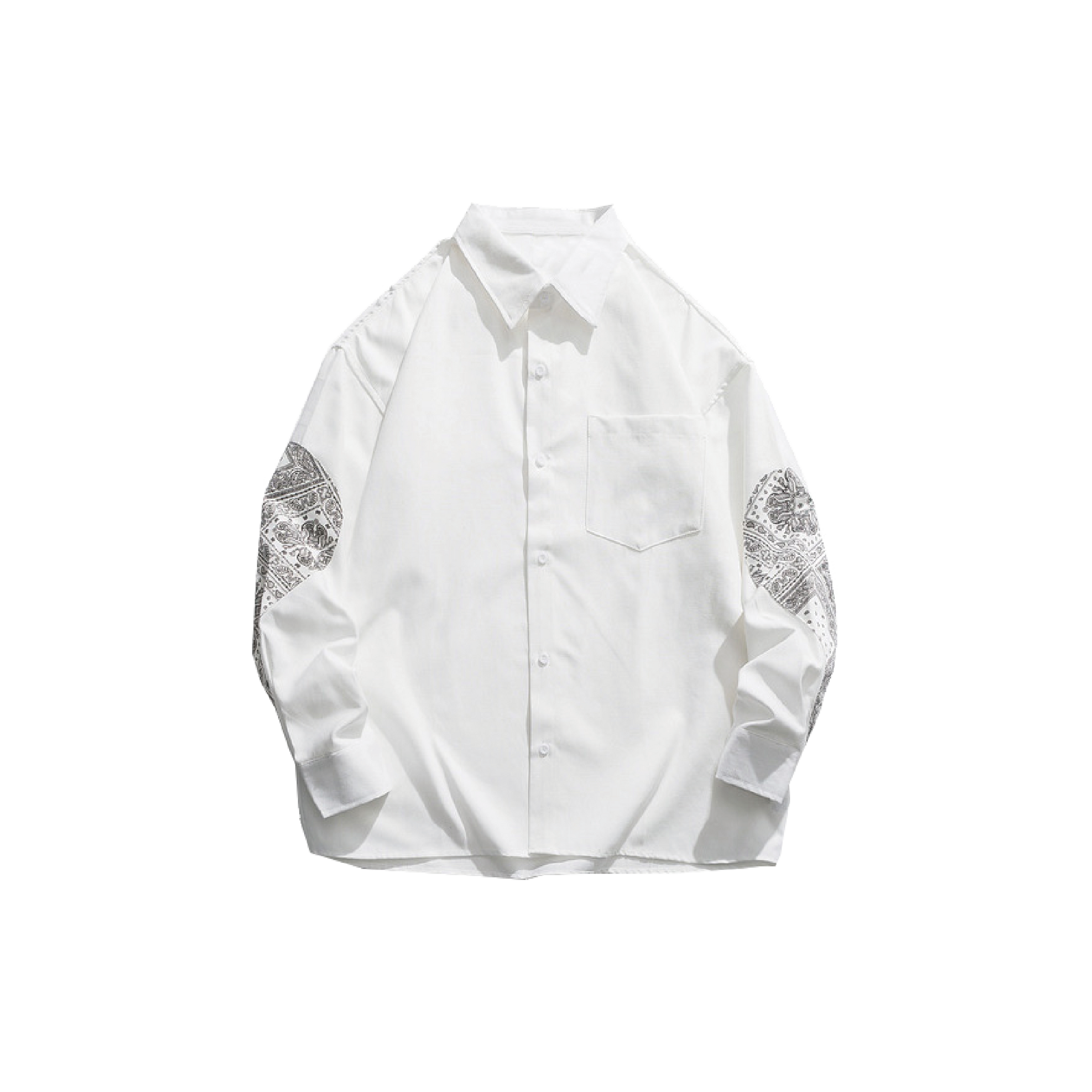 Pattern Print Sleeves Shirt