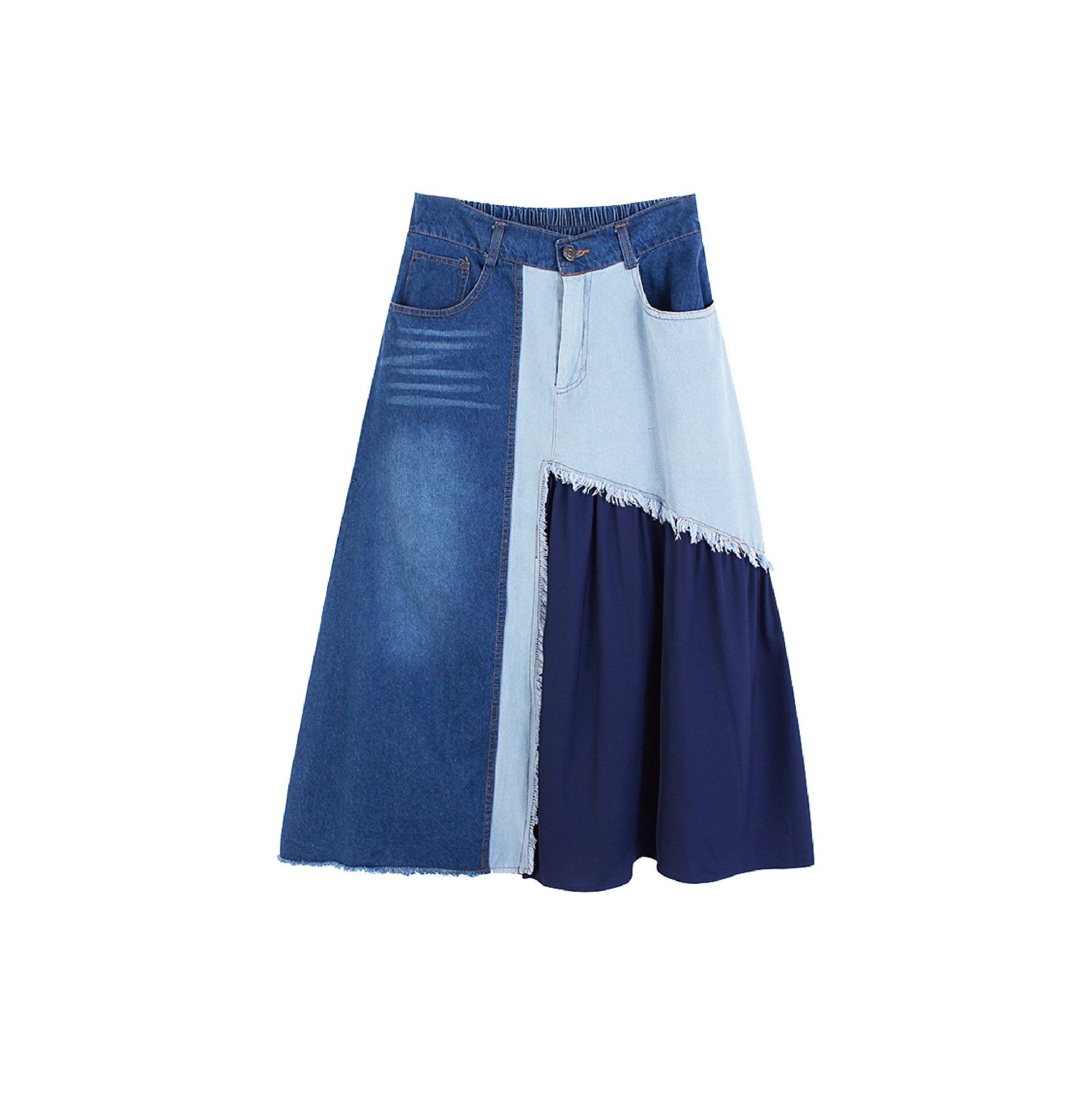 Cloth Patch Denim Skirt
