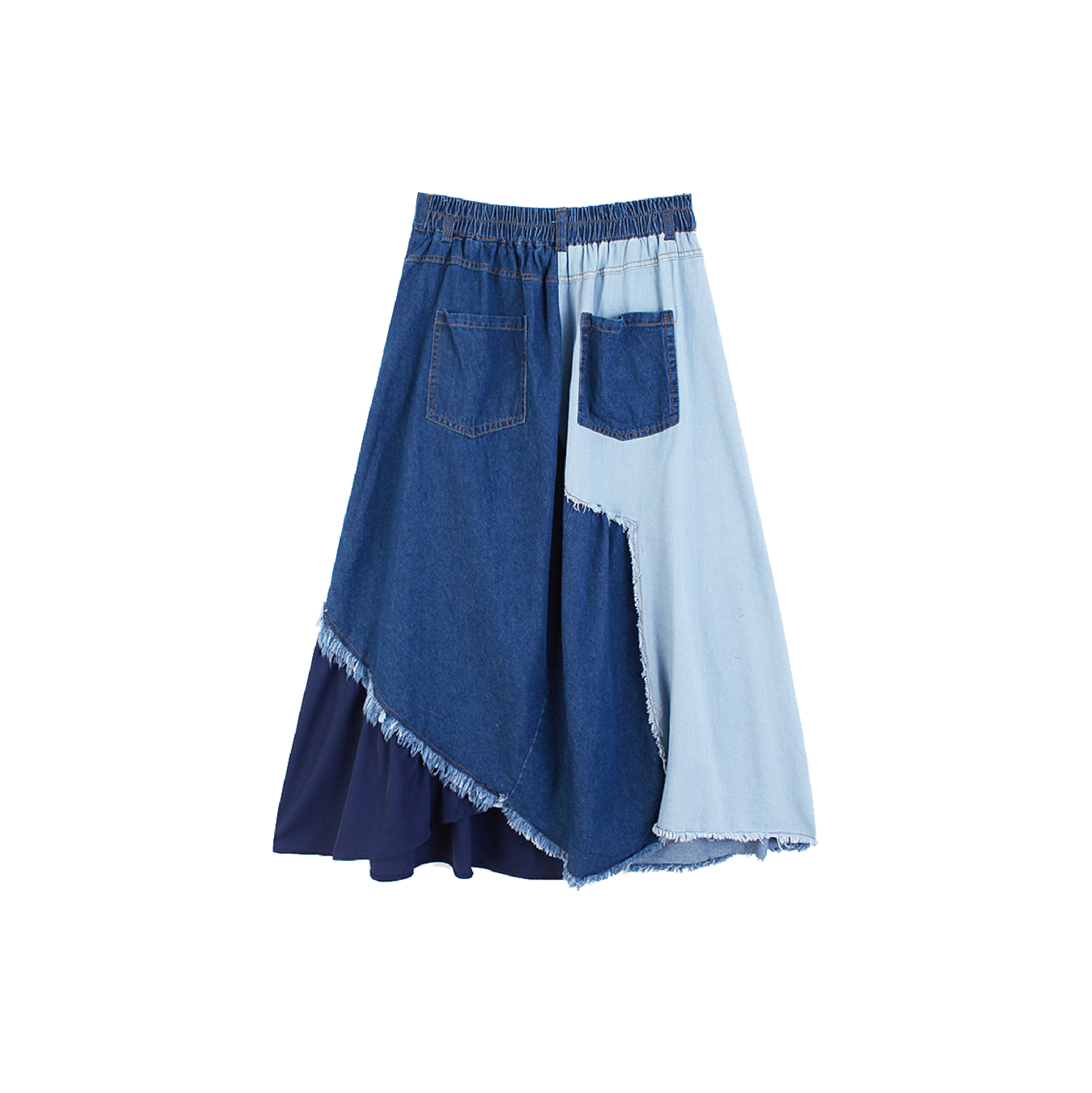 Cloth Patch Denim Skirt