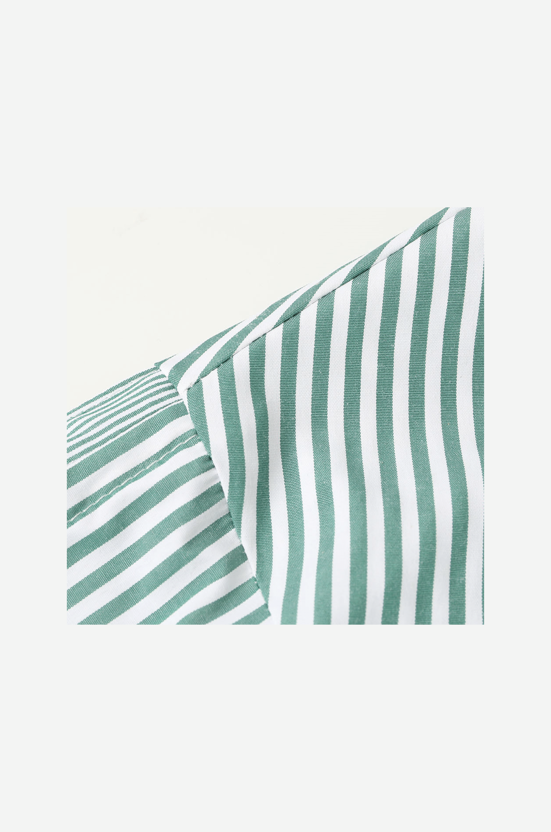 Green Striped Drawstring Shirt