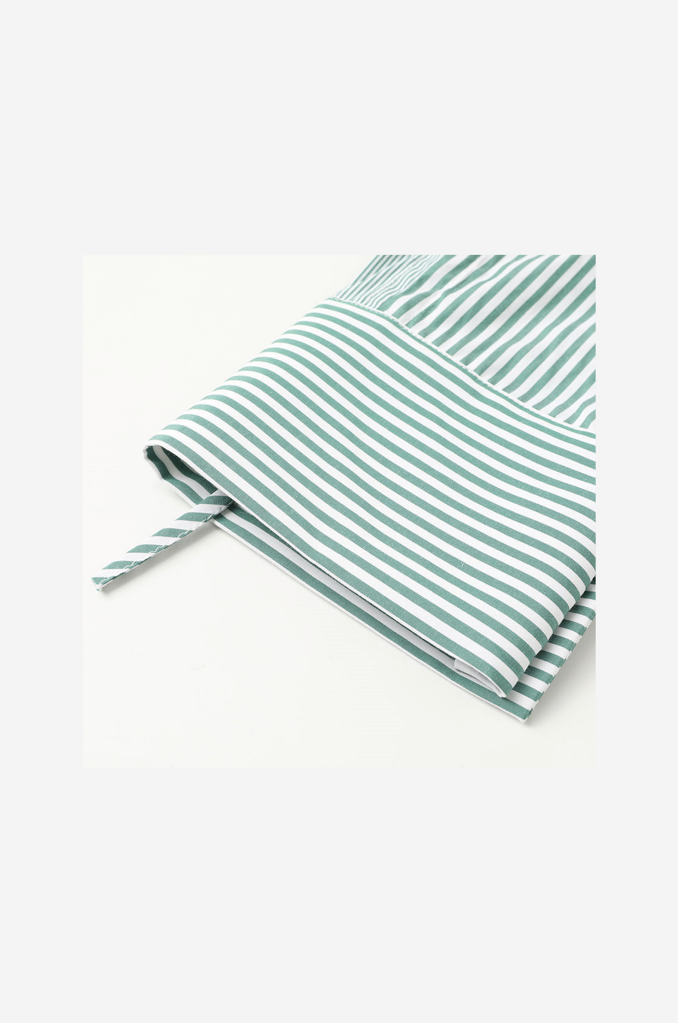 Green Striped Drawstring Shirt