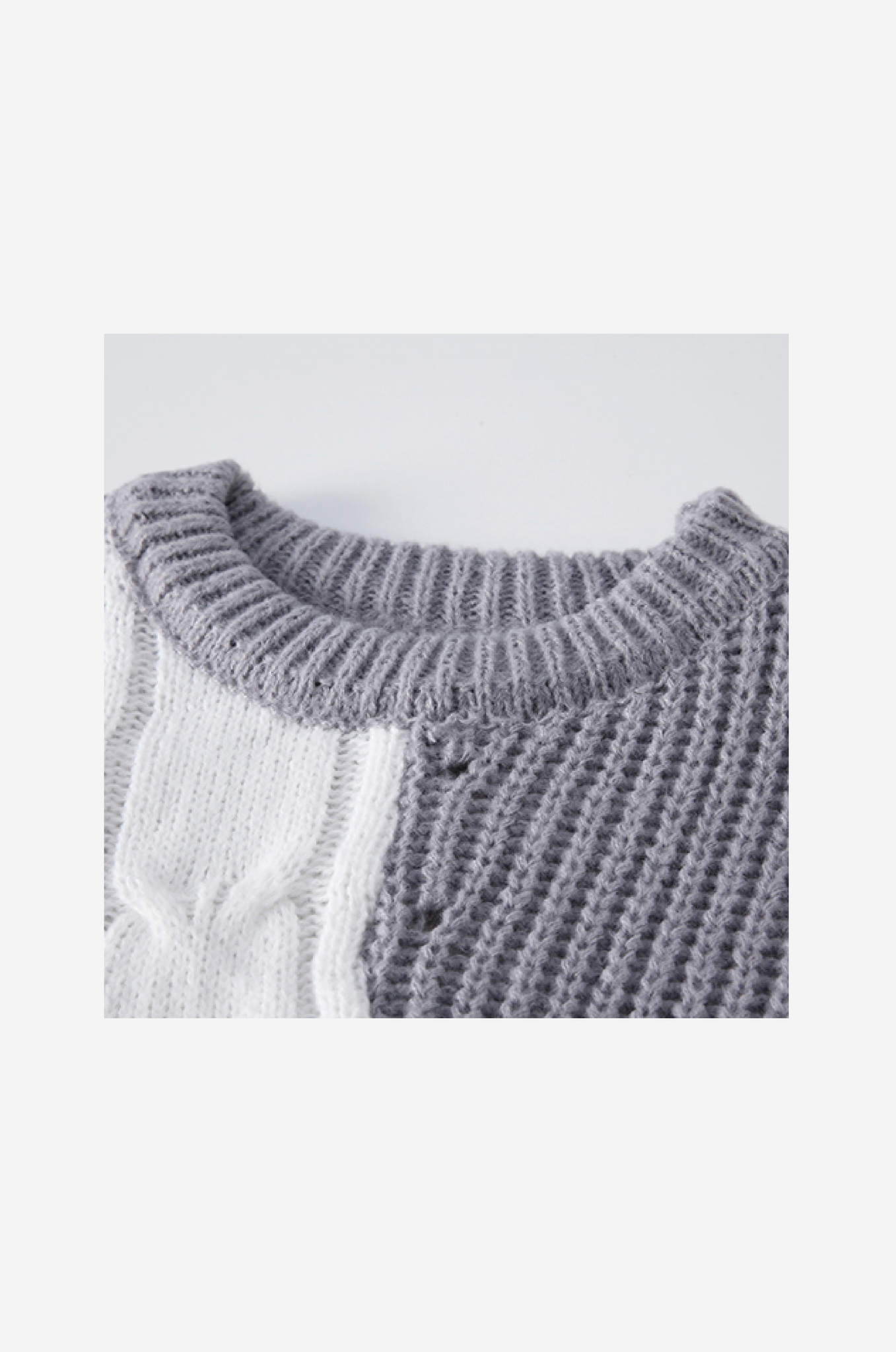 Denim Patchwork Pullover Sweater