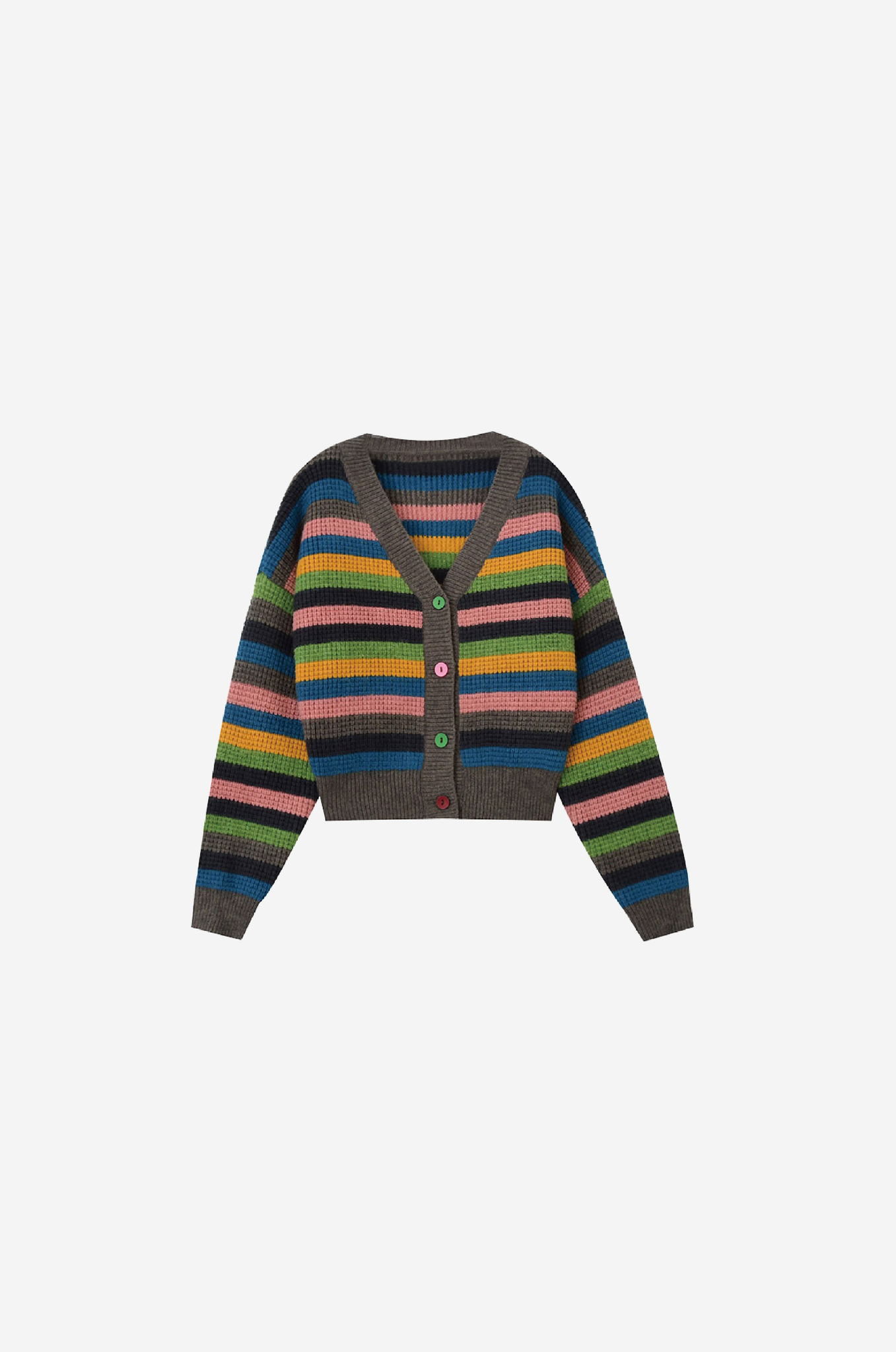 Mix Color Knit Cardigan