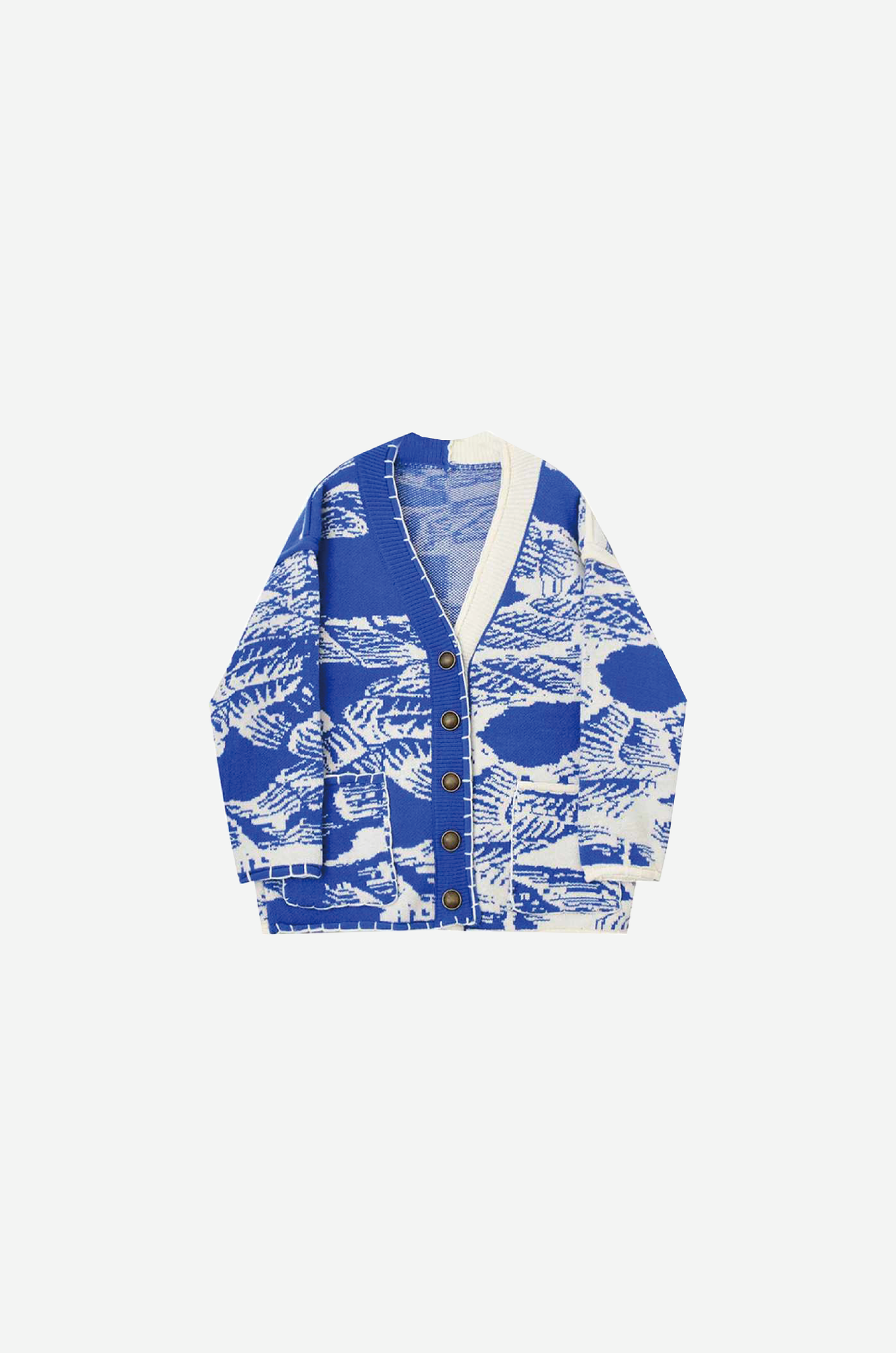 Relaxed Bicolor Casual Cardigan