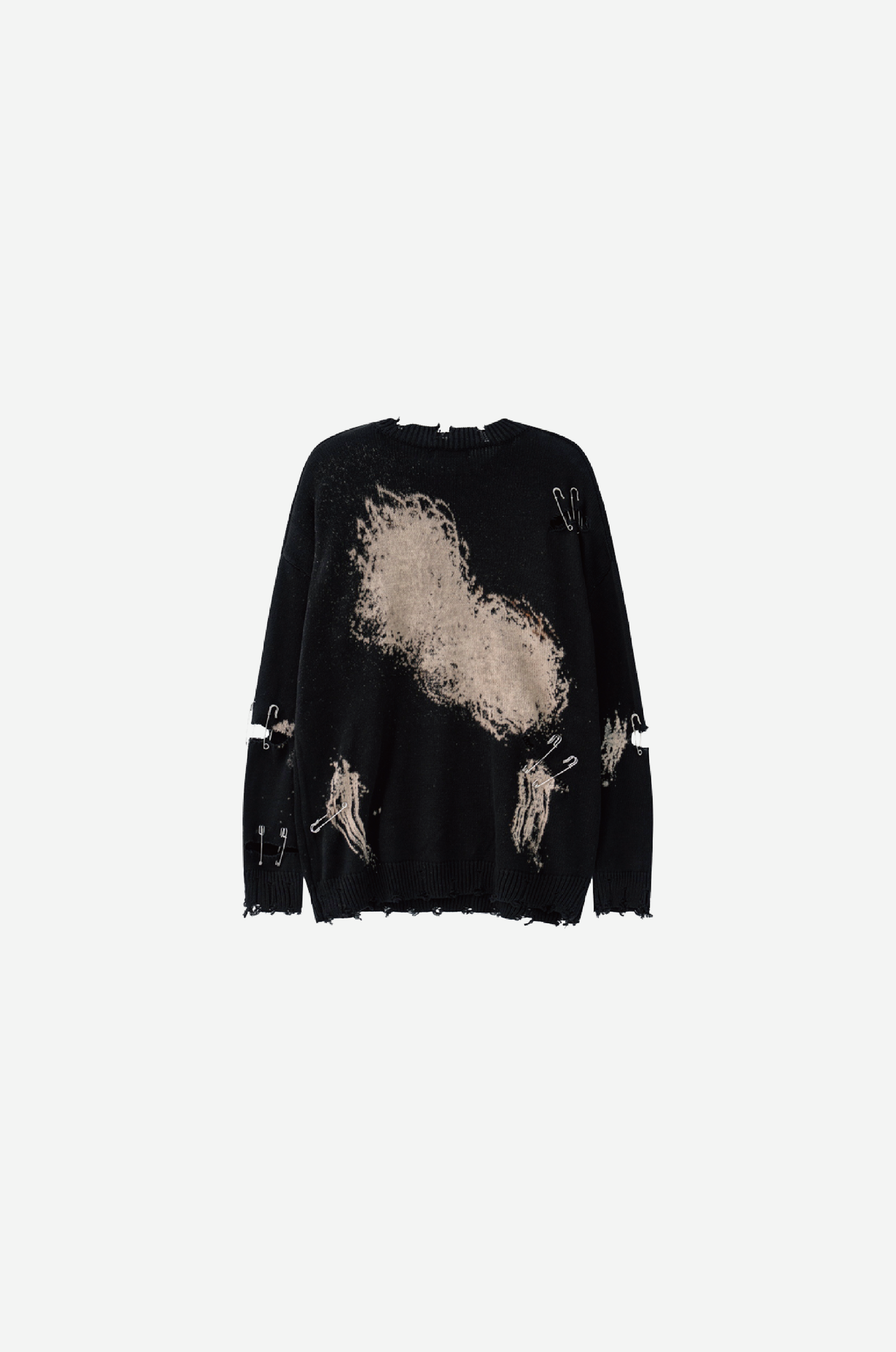 Pin Decorate Broken Sweater