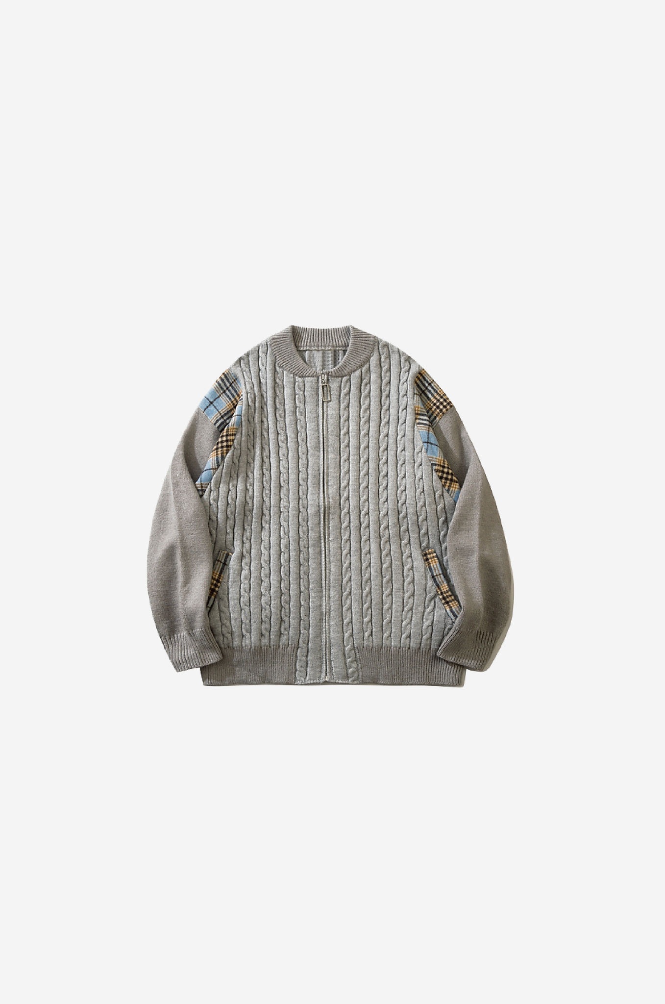 Cloth Stitching Knit Baseball Cardigan