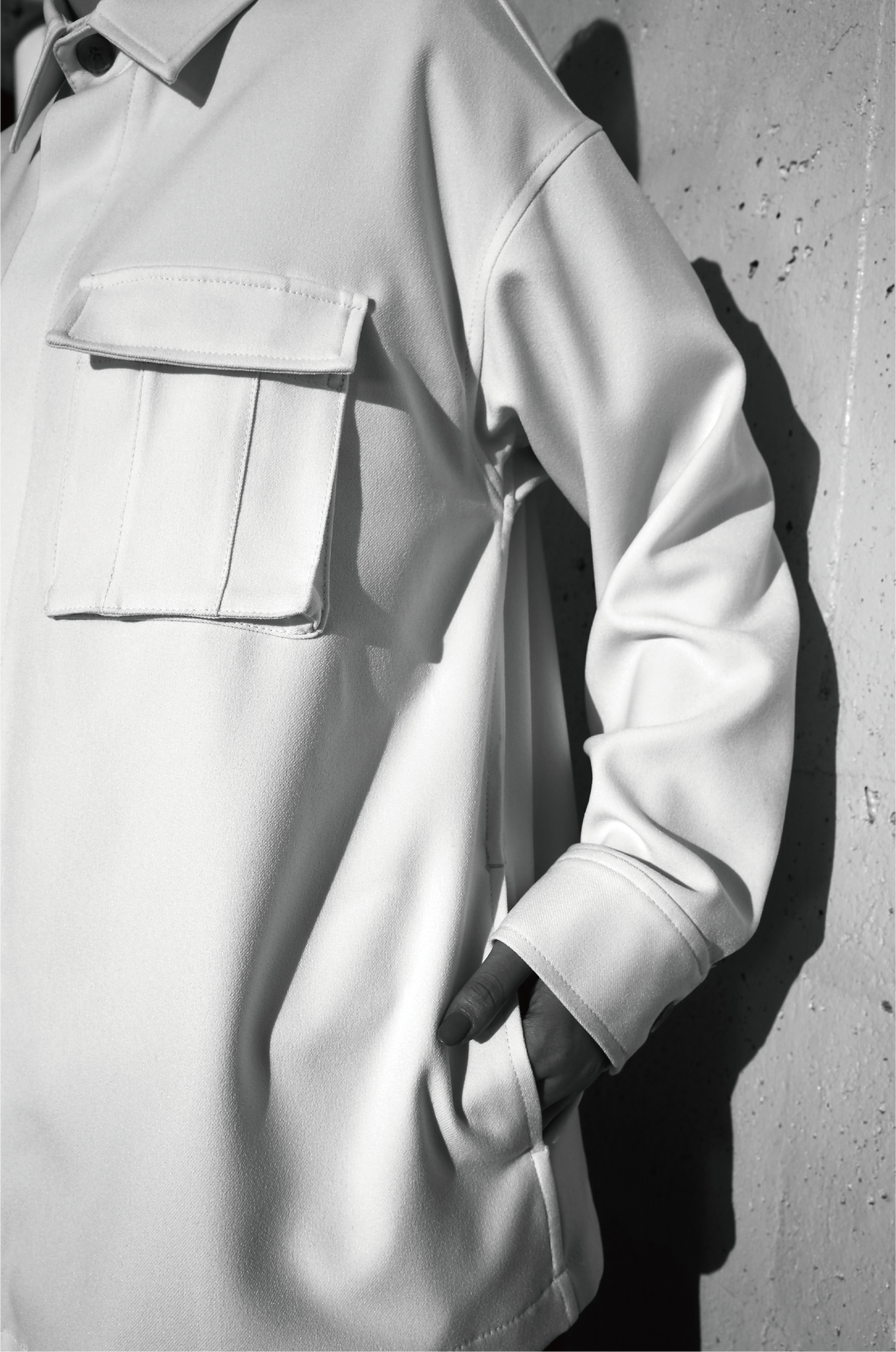 Off-white Button Shirt Jacket