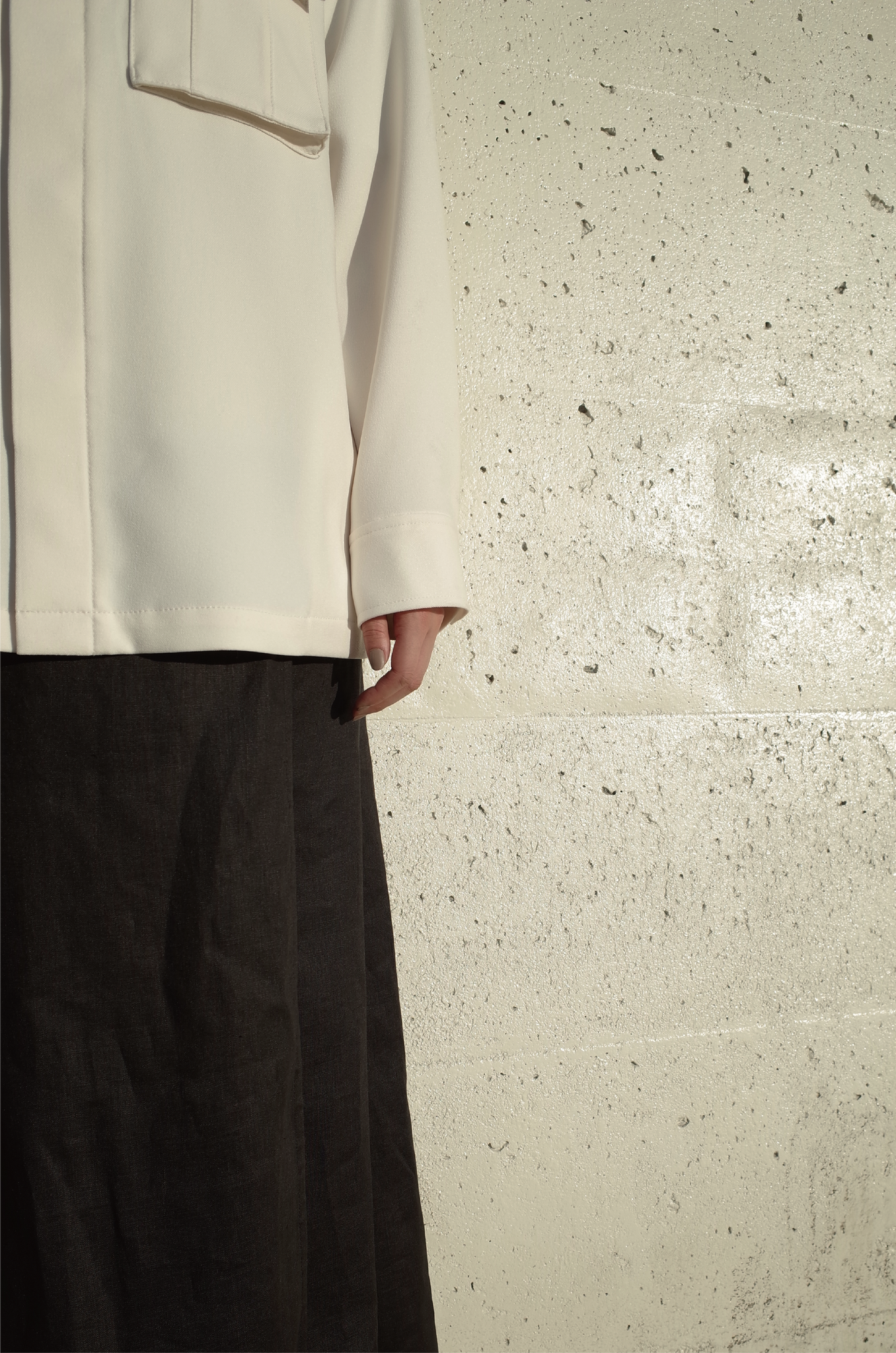 Off-white Button Shirt Jacket