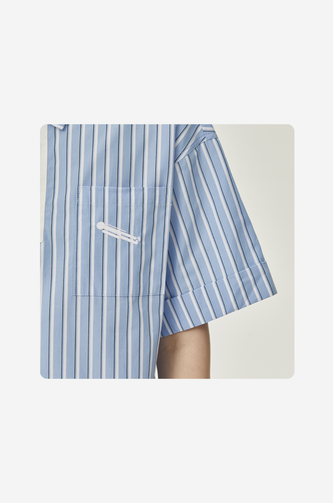 Embroidery Stripe Shirt Polo