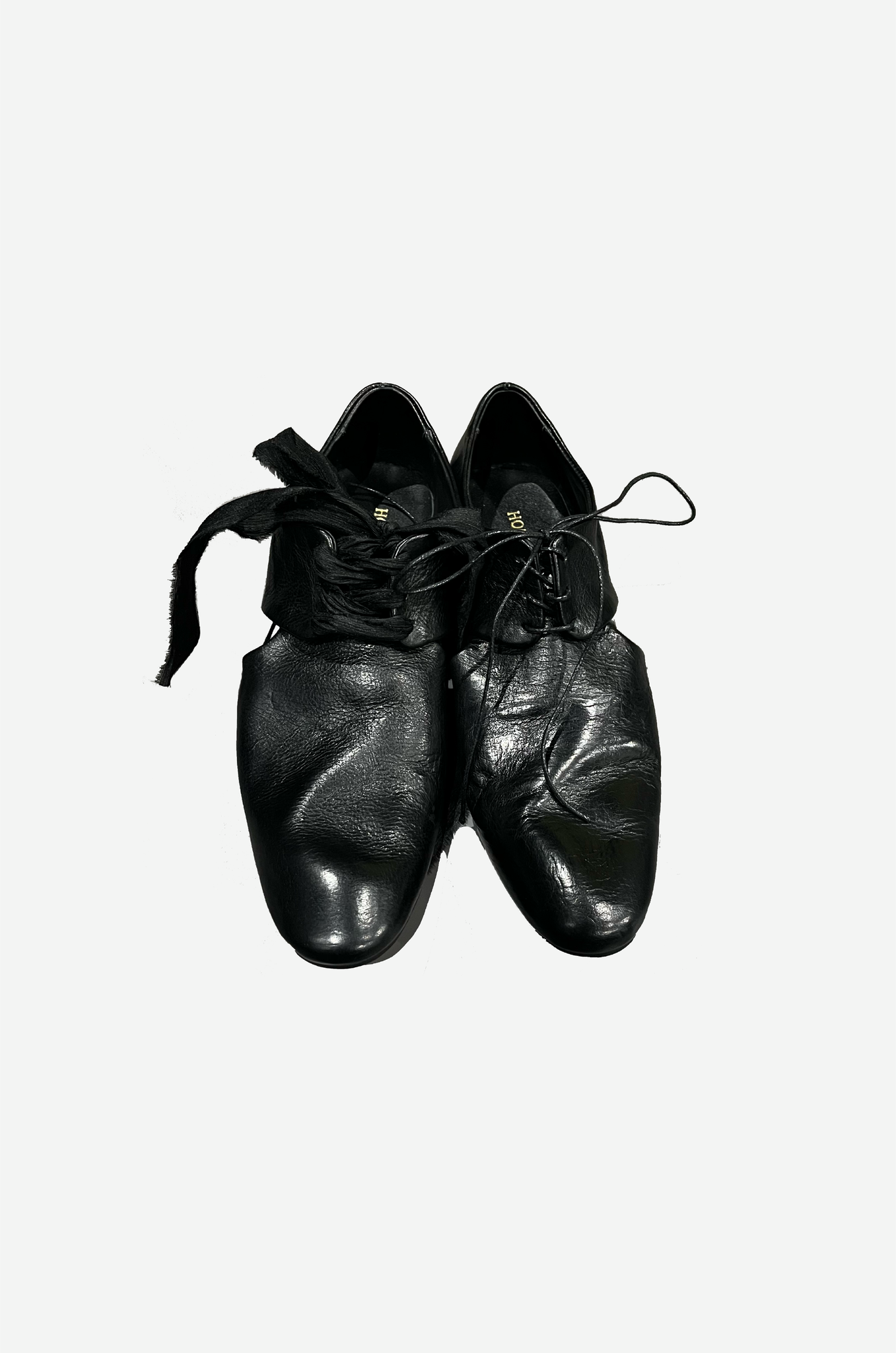 【在庫ある限り：サイズ36残り1点,50%OFF】Craftsman Made Leather100% Ribbon Flats (Black)