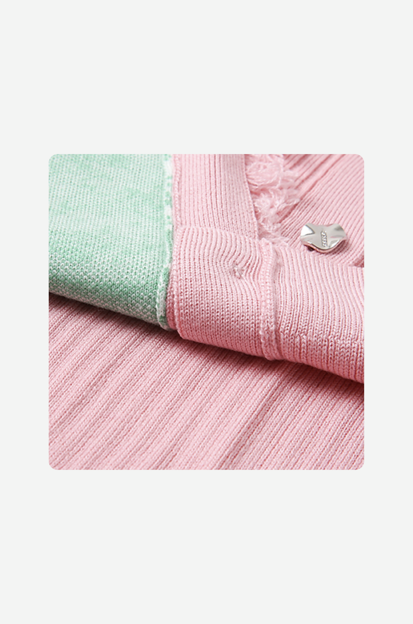 Design Stitching Contrast Cardigan