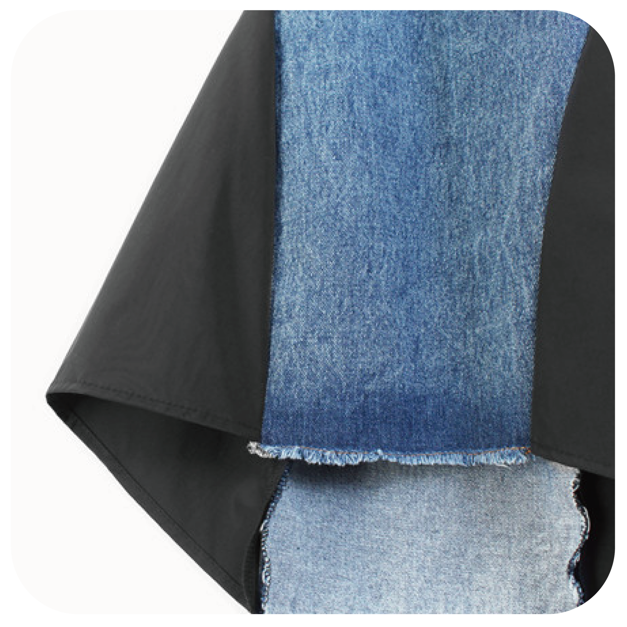 Asymmetry Denim Patch Skirt