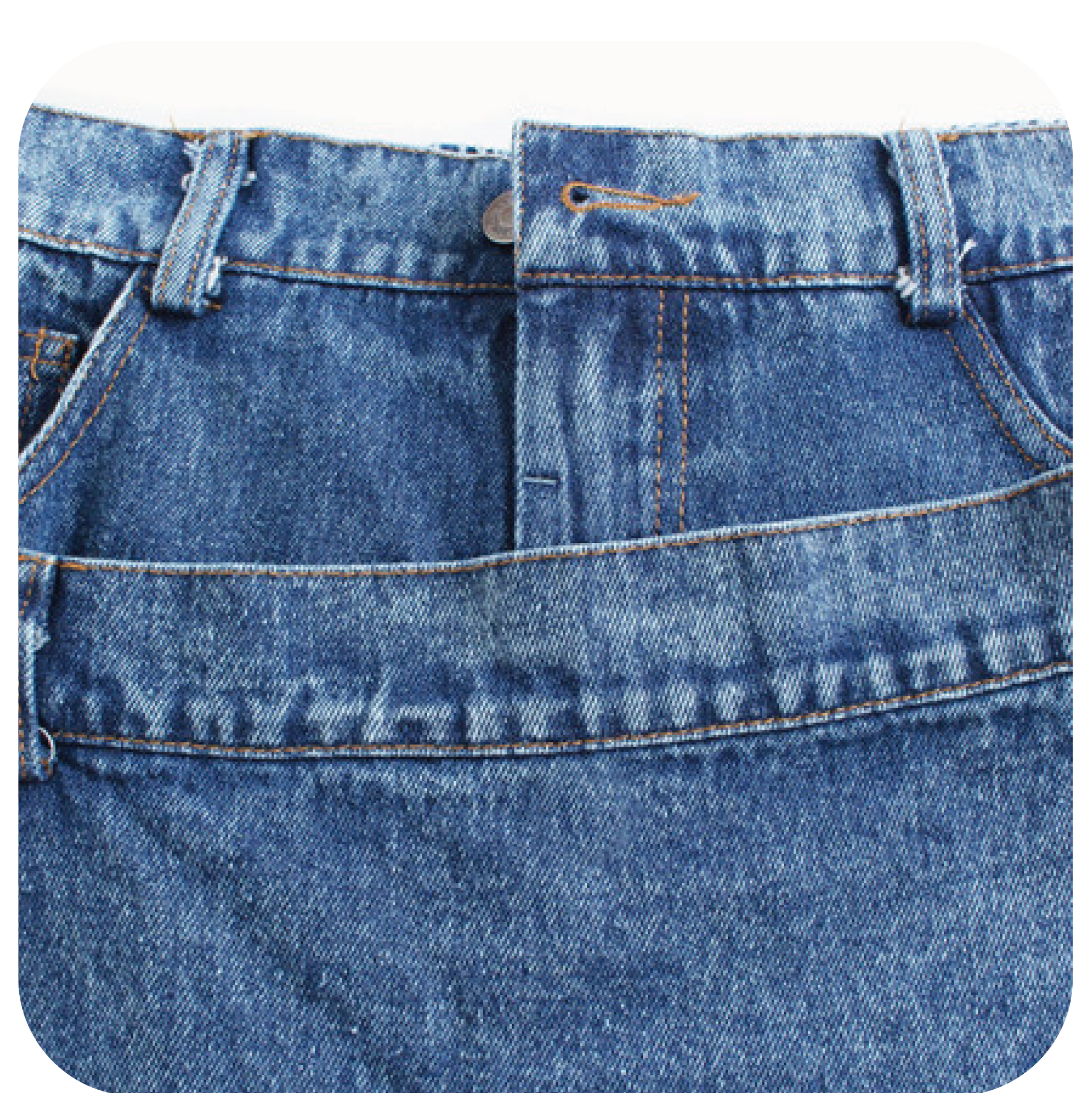 Asymmetry Denim Patch Skirt