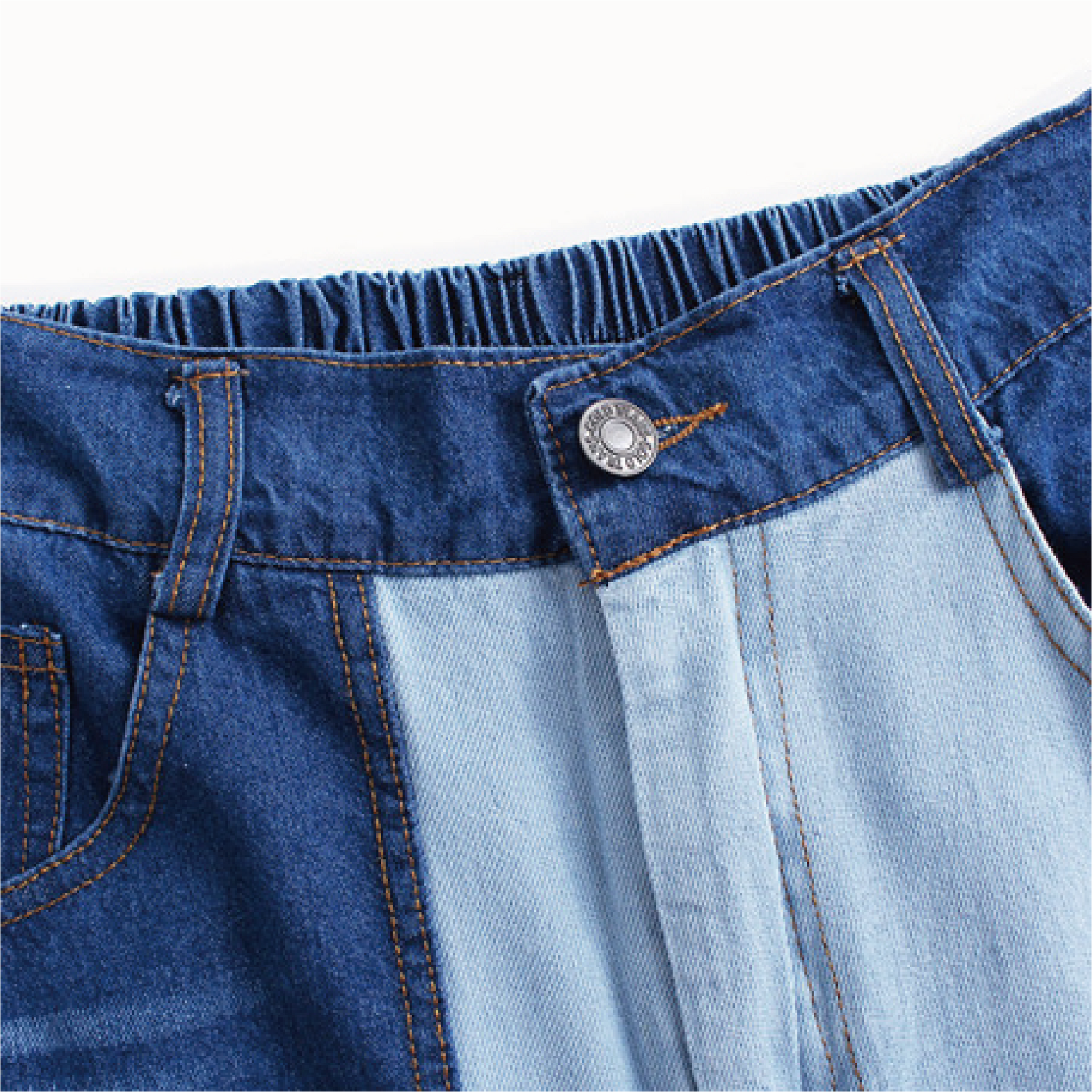 Cloth Patch Denim Skirt
