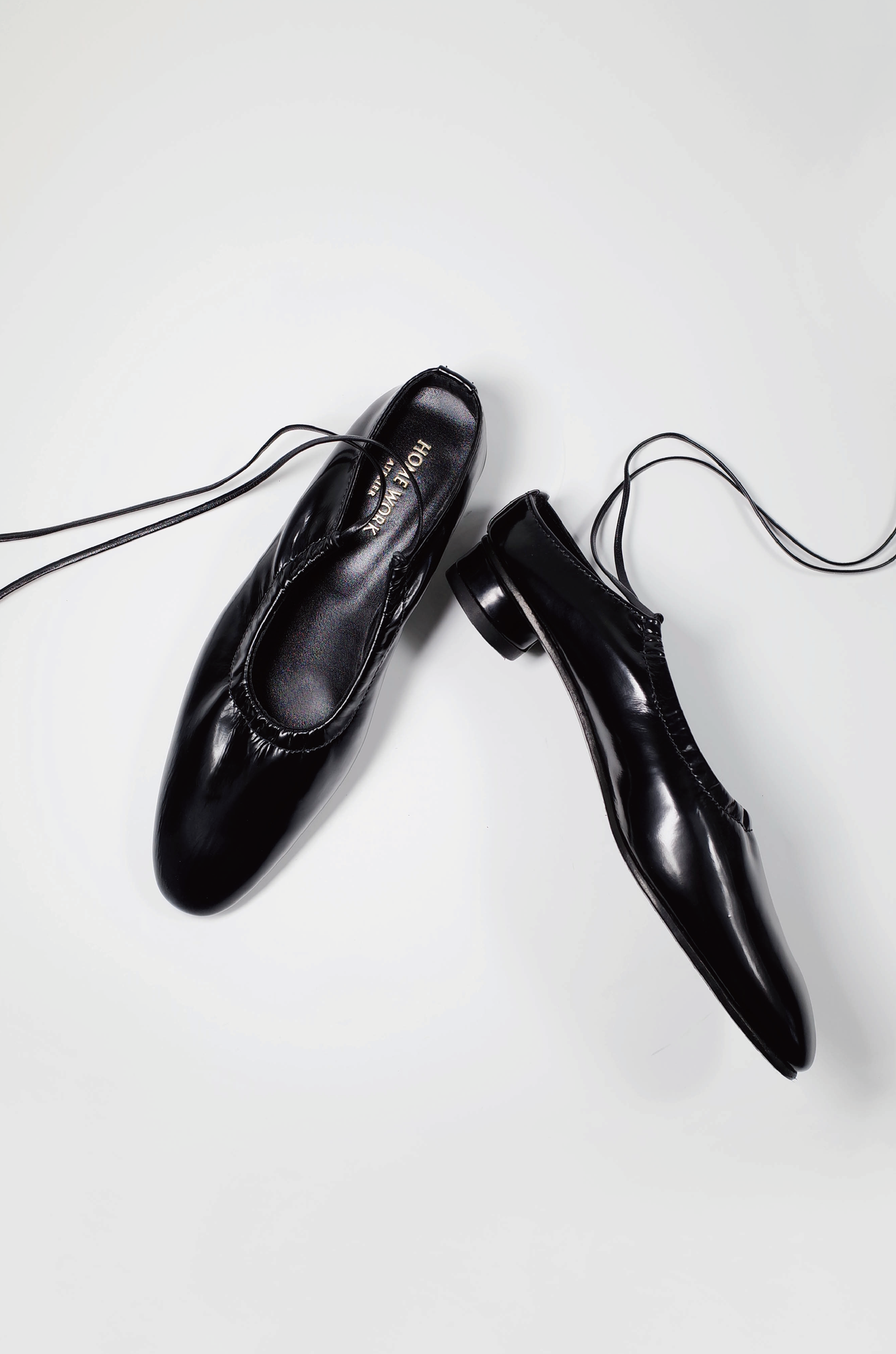 【在庫ある限り：サイズ34~35残り1-2点,50%OFF】Craftsman Made Leather100% Ballet Shoes  (Black)