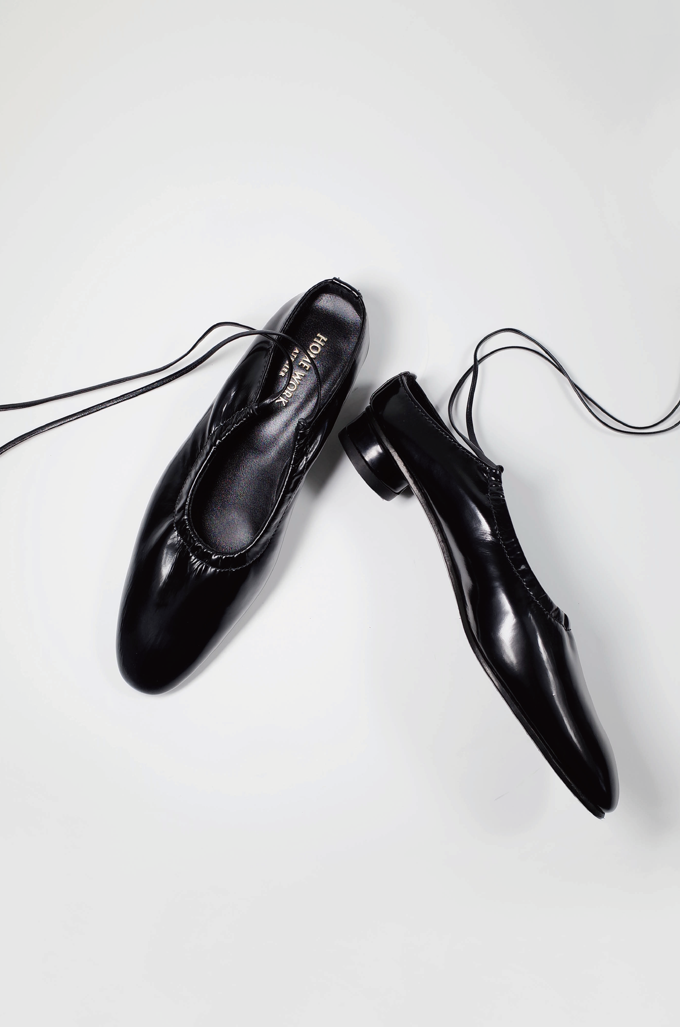 【在庫ある限り：サイズ34~35残り1-2点,50%OFF】Craftsman Made Leather100% Ballet Shoes (Black)