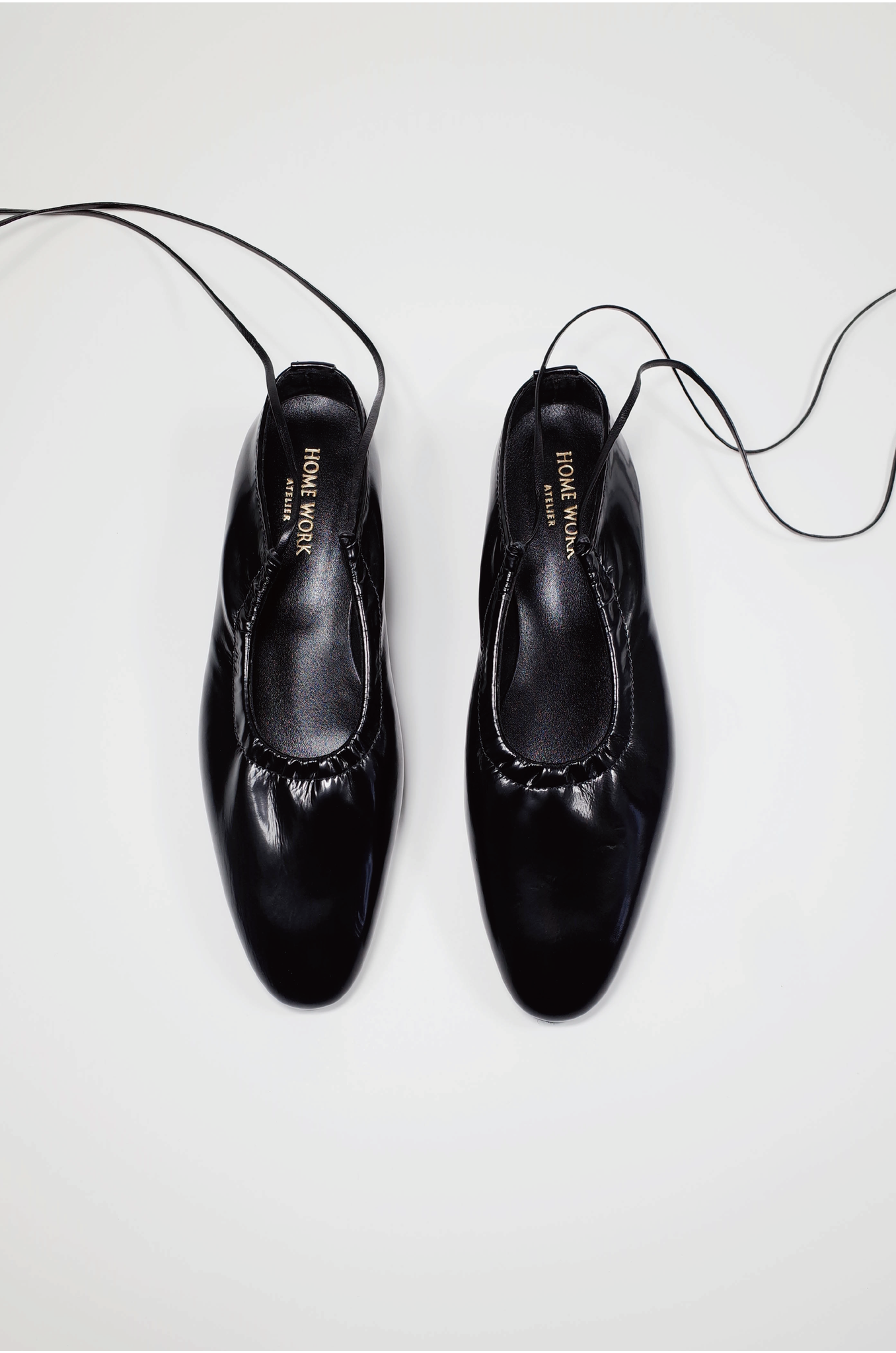 【在庫ある限り：サイズ34~35残り1-2点,50%OFF】Craftsman Made Leather100% Ballet Shoes  (Black)