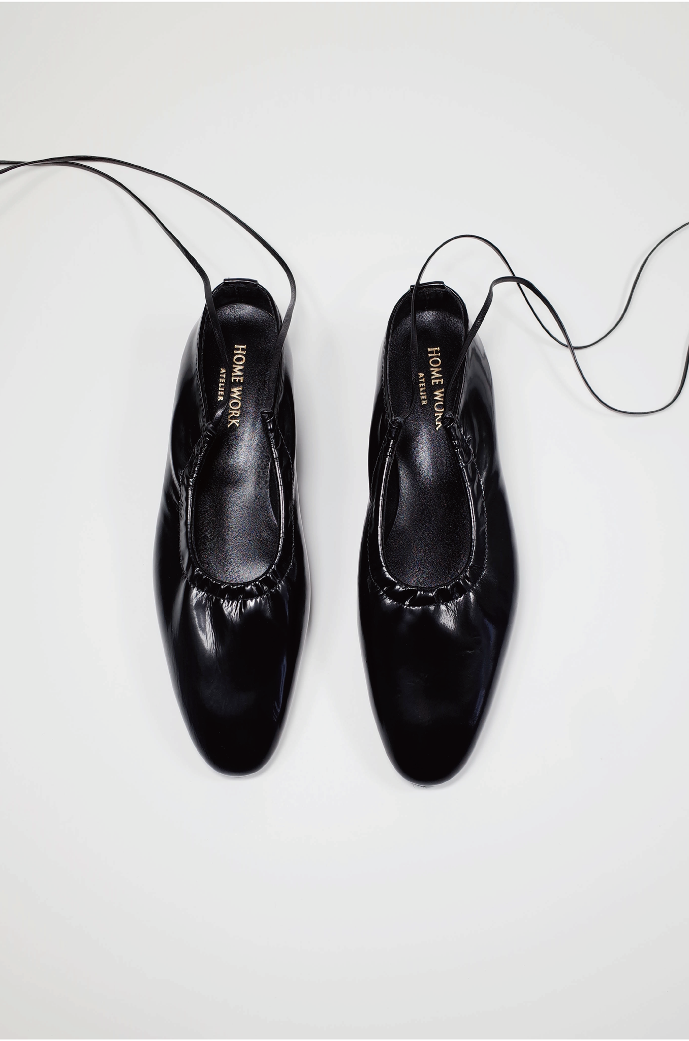 【在庫ある限り：サイズ34~35残り1-2点,50%OFF】Craftsman Made Leather100% Ballet Shoes (Black)